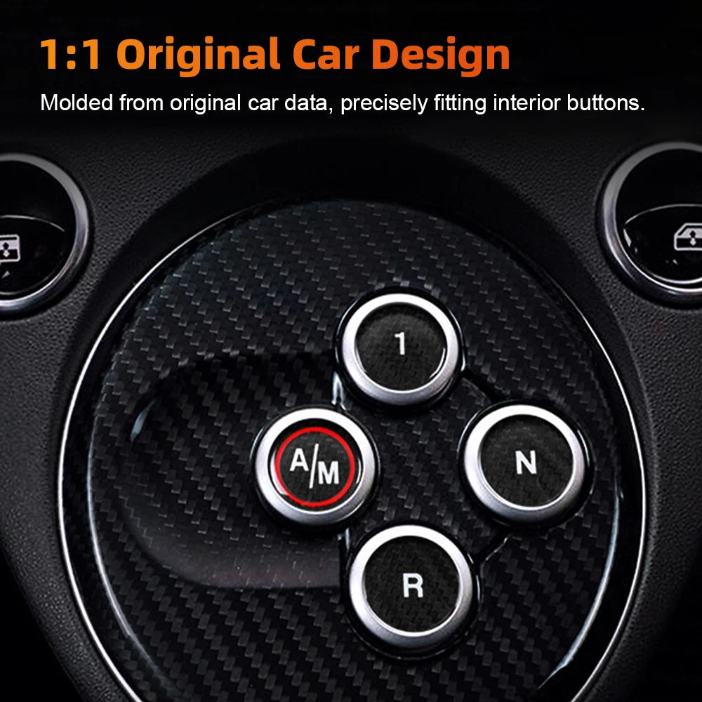 Carbon Fiber Car Gear Shift Button Switch Cover Sticker For 