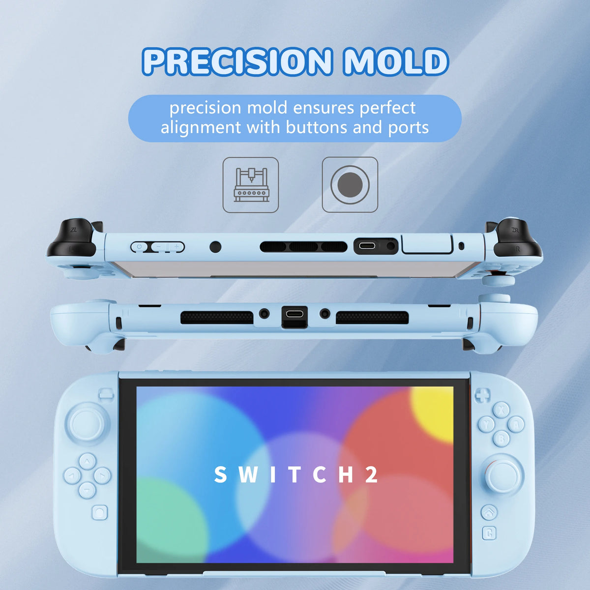 PlayVital Solid Color Protective Case for Nintendo Switch 2 