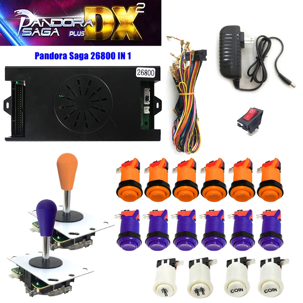 26800 in 1 Pandora Saga Box DX2 Plus DIY Kit 8 Way Joystick American Style Push Button Bartop Arcade Game Console Cabinet