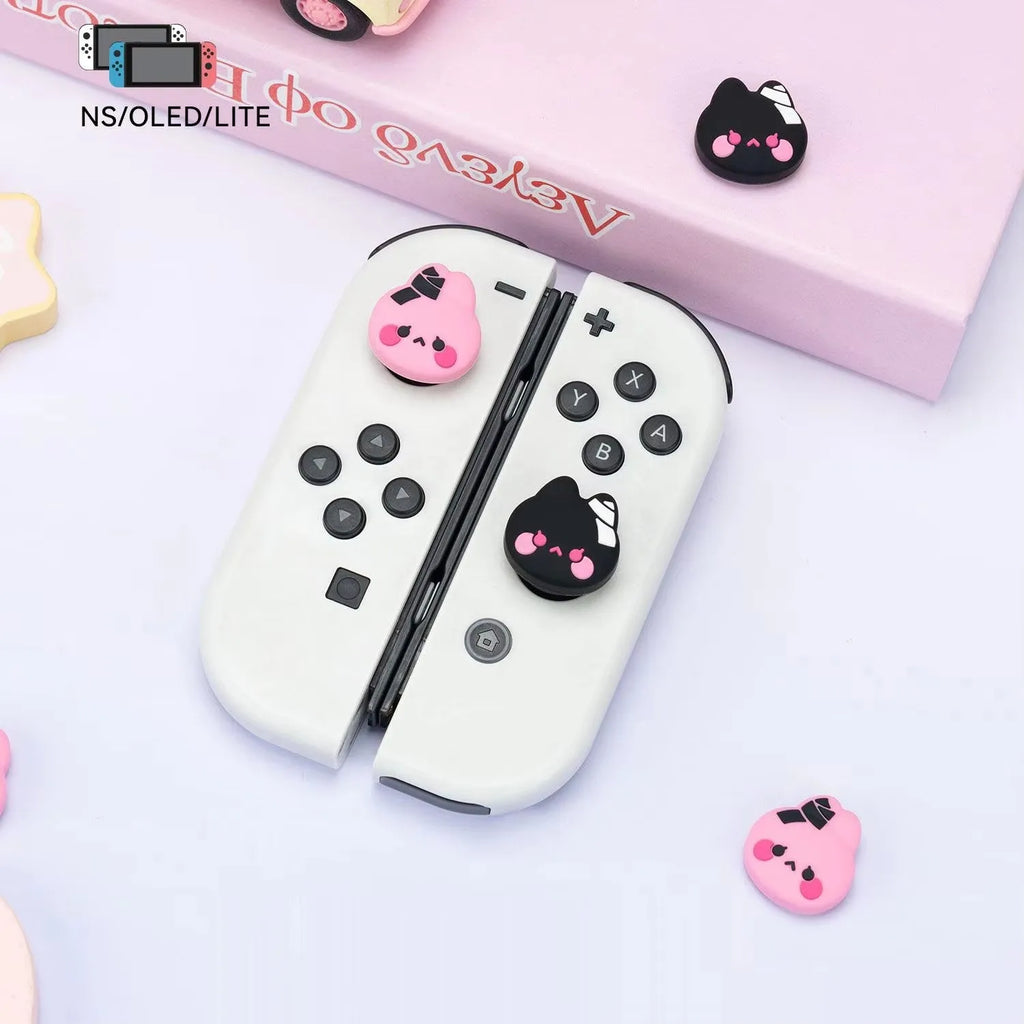 Super Cute Silicone Soft Joycon Thumb Stick Grip Cap Joystick Cover For Switch Oled NS Lite Joy-con Controller Thumbstick Case