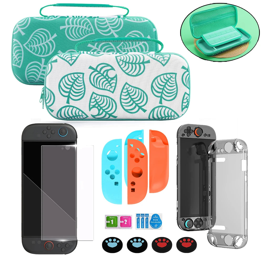 Carrying travel Case bundle kit For Nintendo Switch 2 protrctive hard shell pouch temper film glass joycon case joystick cap