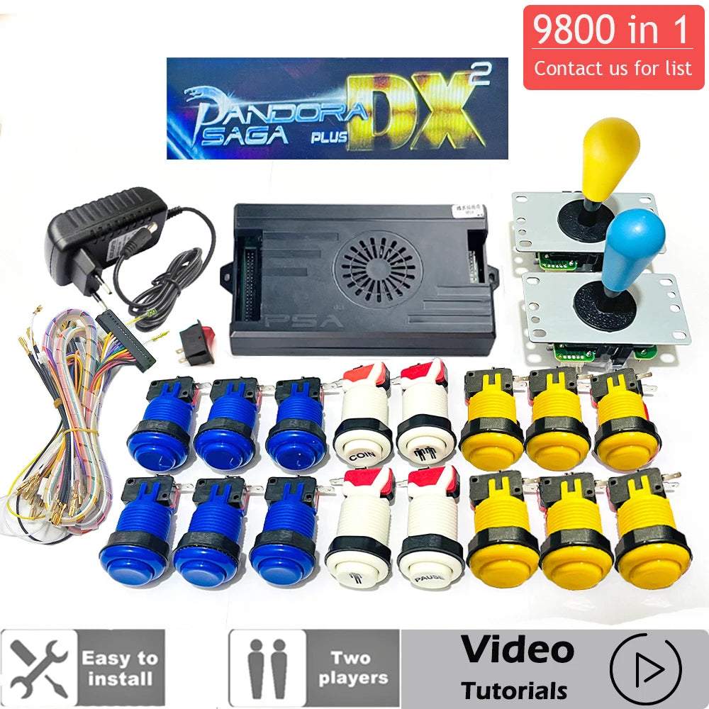 9800 in 1 Pandora Saga Box DX Special Plus DIY Kit 8 Way Joystick American Style Push Button Arcade Game Console Cabinet Bartop