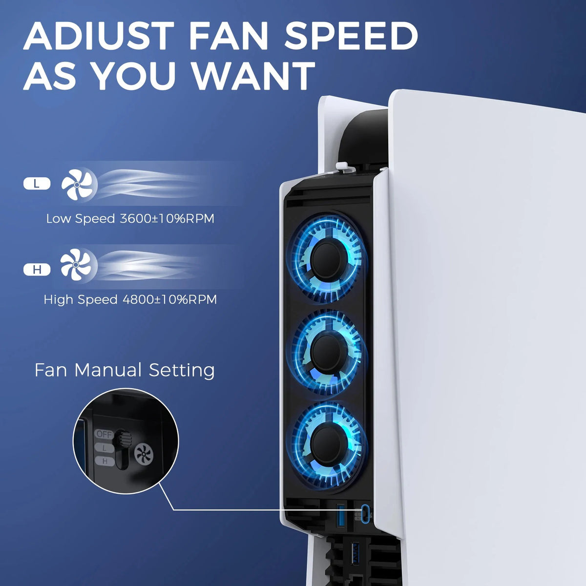 for PS5 disc version and digital version console cooling fan