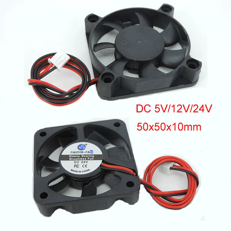 DC 5010 5V/12V/24V Computer CPU Cooler Mini Cooling Fan 50MM