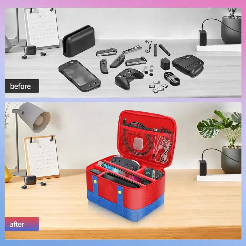 Cute Waterproof Oxford Carry Case for Nintendo Switch 2/1/Li