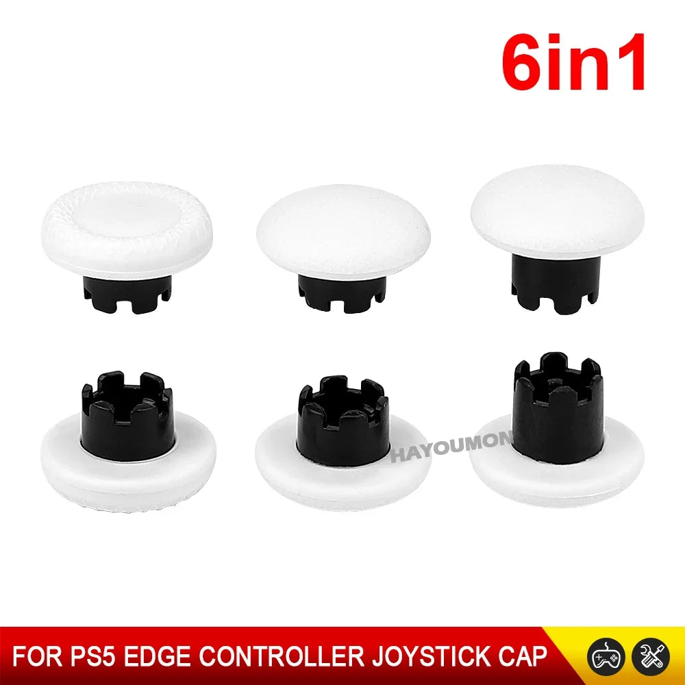 6PCS/Set White Black Replacement Thumbstick for PS5 Edge Con