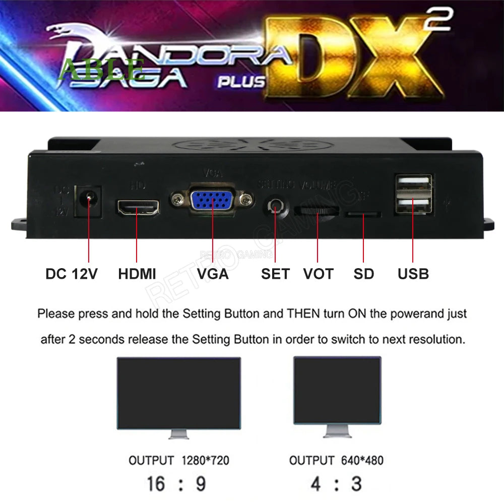 26800 in 1 Pandora Saga Box DX2 Plus DIY Kit 8 Way Joystick 