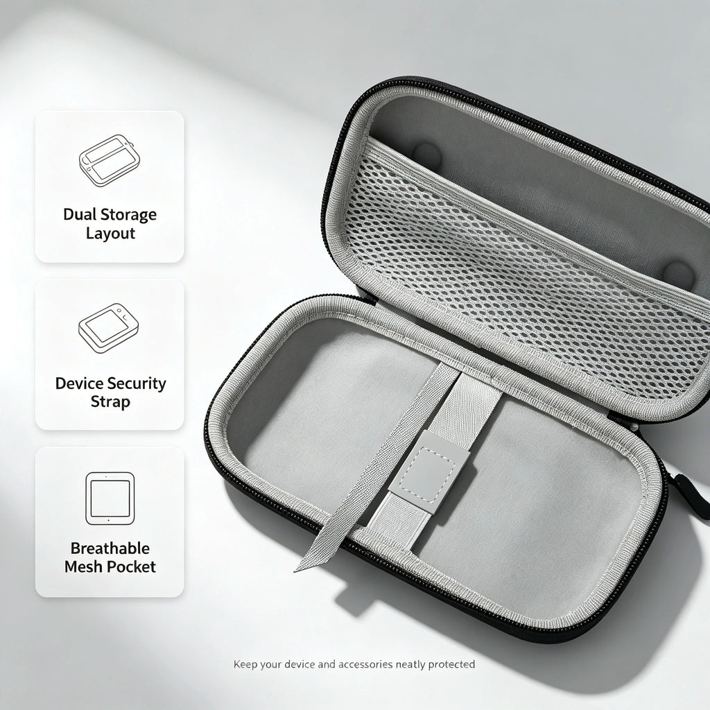 Hard EVA Carrying Case & Tempered Glass Screen Protector for
