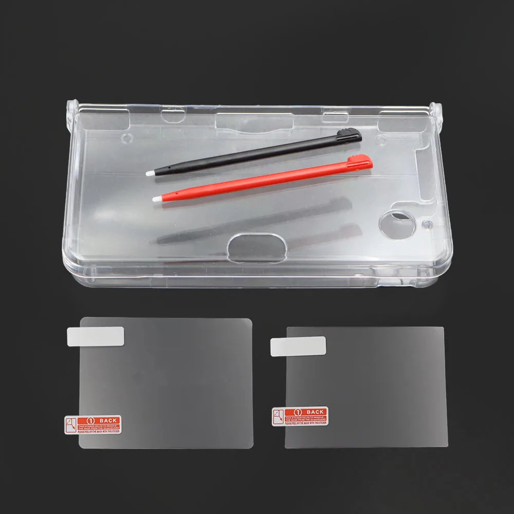 1Set Clear Crystal Protective Case For NDSi XL LL Hard PC Shell Cover With Stylus Touch Pen Game Console Accessory