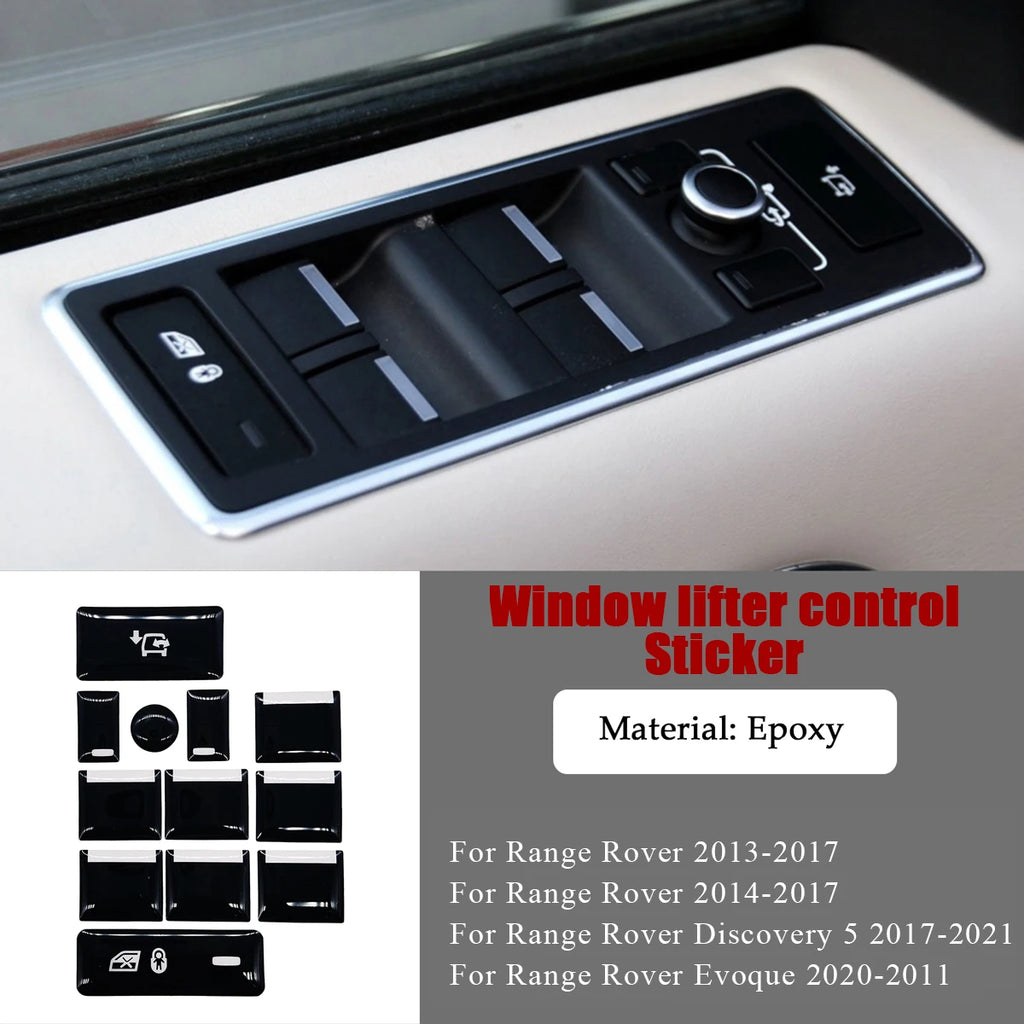 For Range Rover Sport Button Covers Vogue Interior Stickers for Land Rover Discovery 5 Climate Steering Wheel Refurbishment