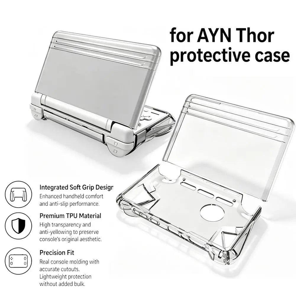 Clear TPU Protective Case For AYN Thor Dual Screen Handheld 