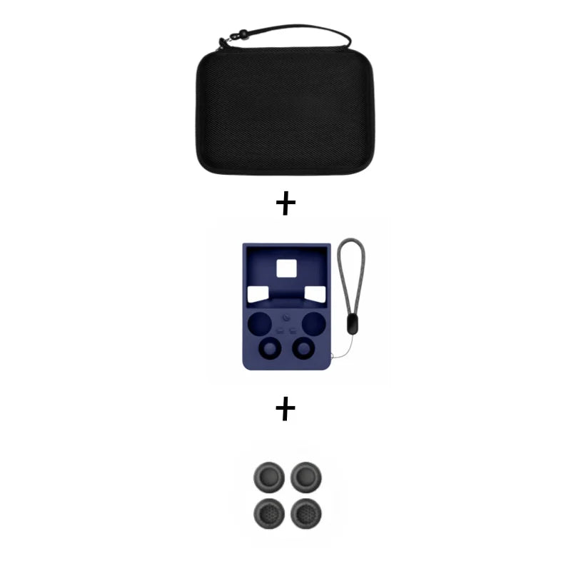 3in1 Protective Kit for Anbernic RG477V Silicone Protective Case & Handheld Console Carrying Bag and Button Caps