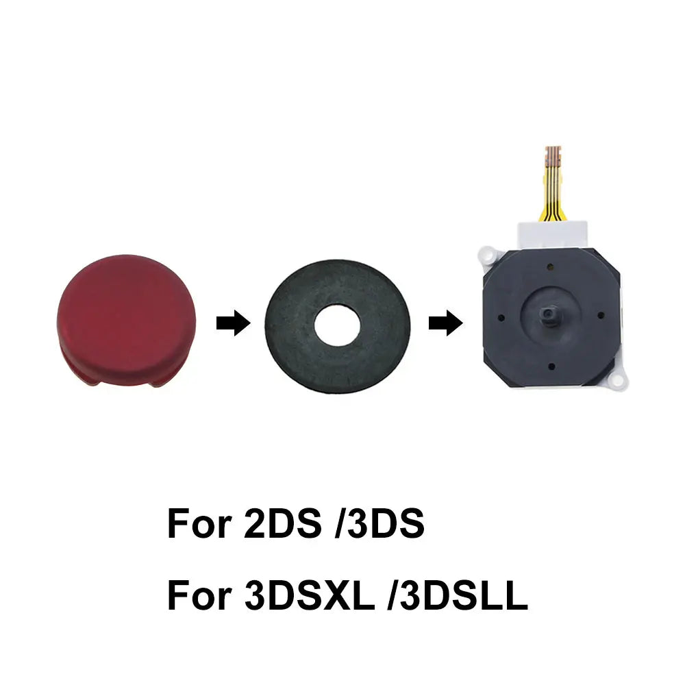 JCD 1set Thumbstick Button Thumb Stick joystick + Rocker Stick Cap +Dust Ring PAD For 2DS 3DS 3DSXL for New 2DS 3DS XL LL