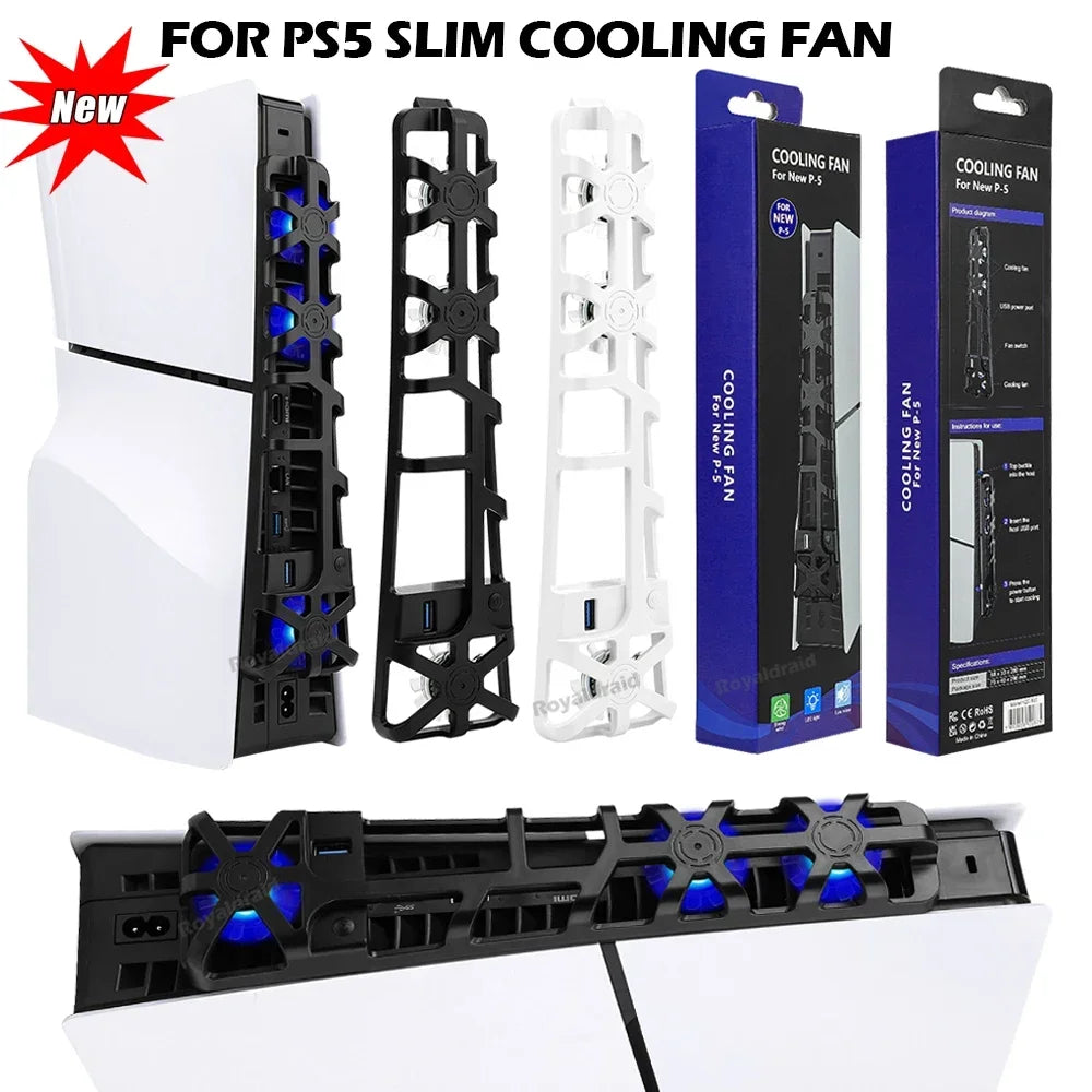 NEW Cooler Fan for PS5 Slim Console 1100RPM Game Console Rea