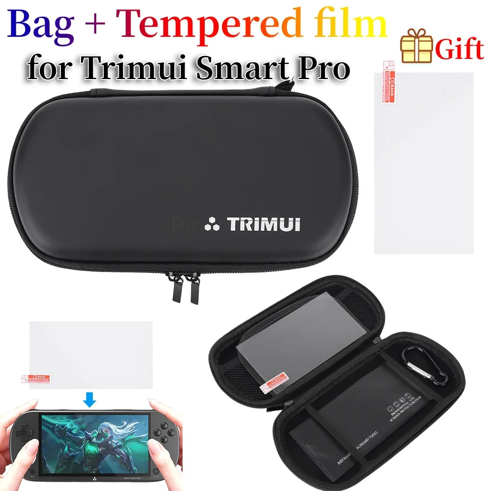 For Trimui Smart Pro Game Console EVA Hard Carrying Case wit