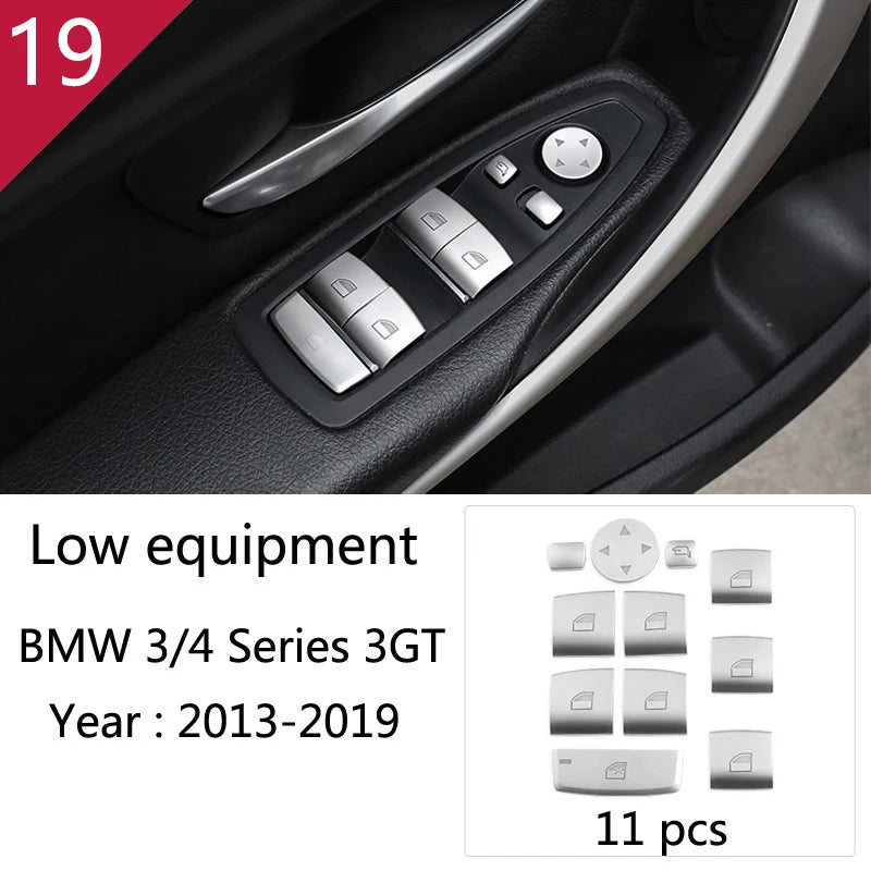 For BMW 3 4 Series 3GT F30 F32 F34 Car Styling interior Gearshift AC CD button Panel Door Armrest Decoration Cover Trim Sticker
