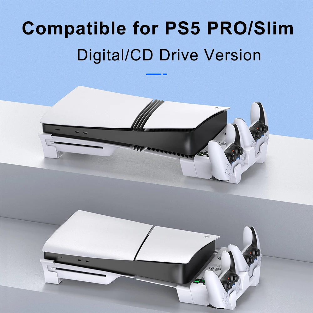 Horizontal Cooling Stand for PS5 PRO/Slim Game Controller Ch