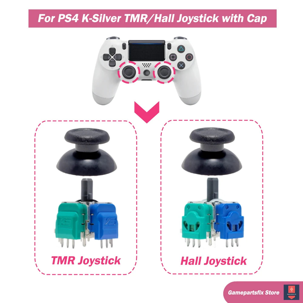 2/10pcs K-Silver JS13 PRO+ TMR Joystick for PS4 DUALSHOCK 4 