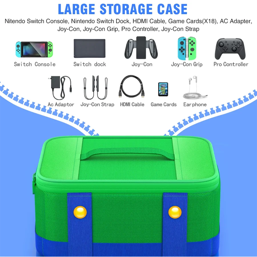 Large Carrying Protective Case for Switch OLED Console Pro C