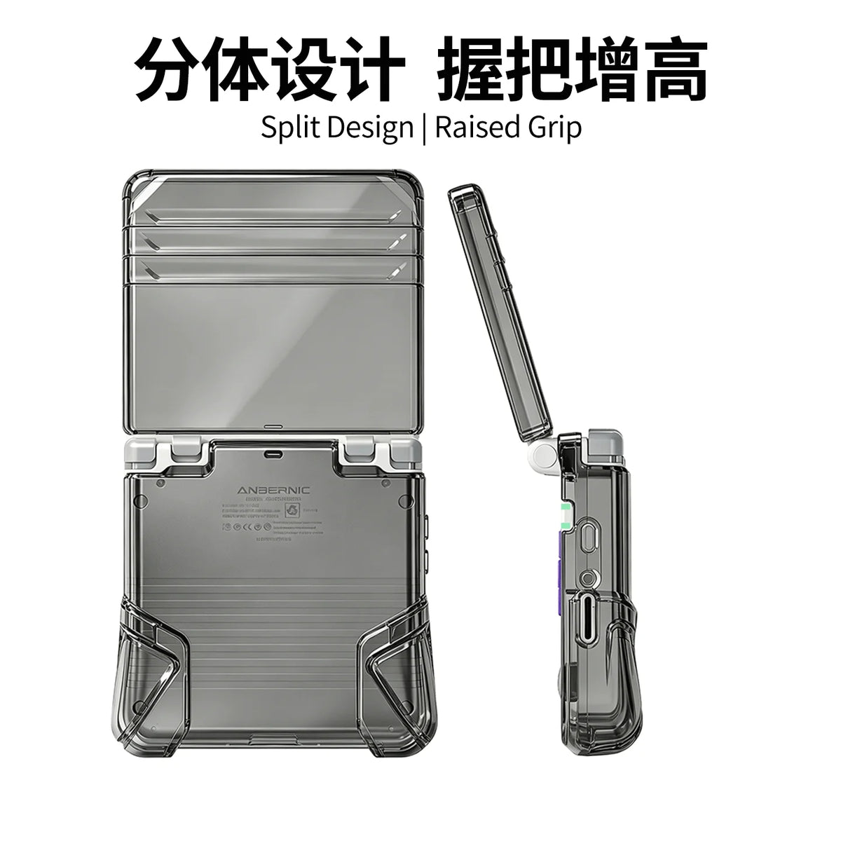 For Anbernic RG34XXSP TPU Protective Case Anti-slip Grip Han