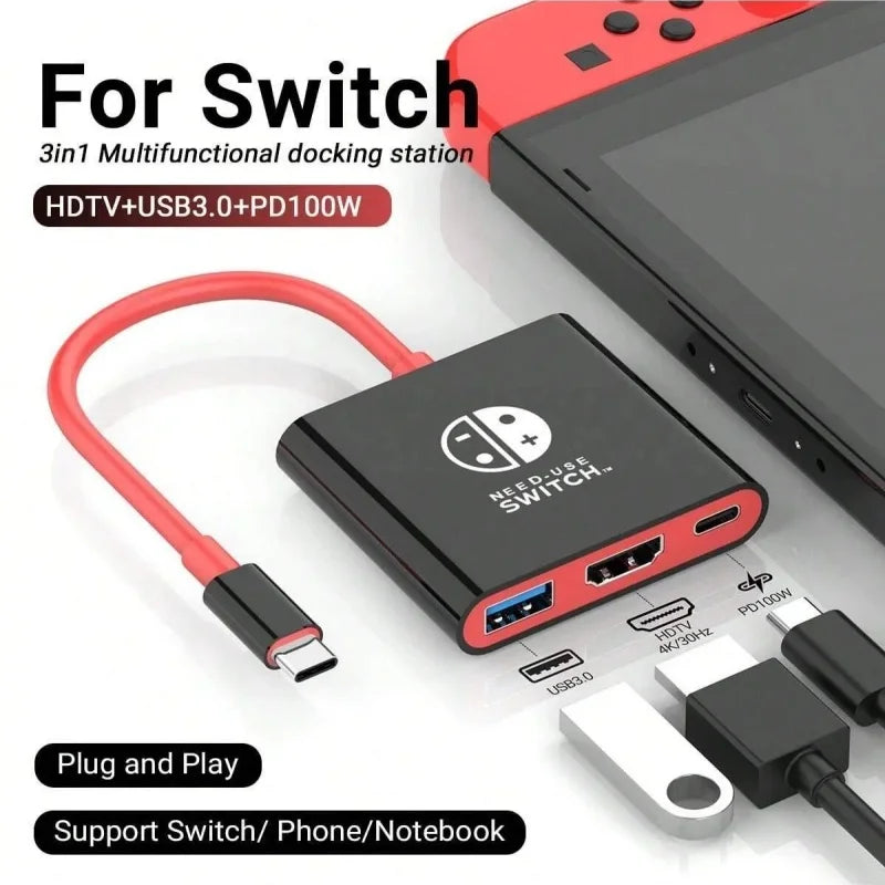 Portable Switch Docking Station TYPE-C Hub with HDMI and USB
