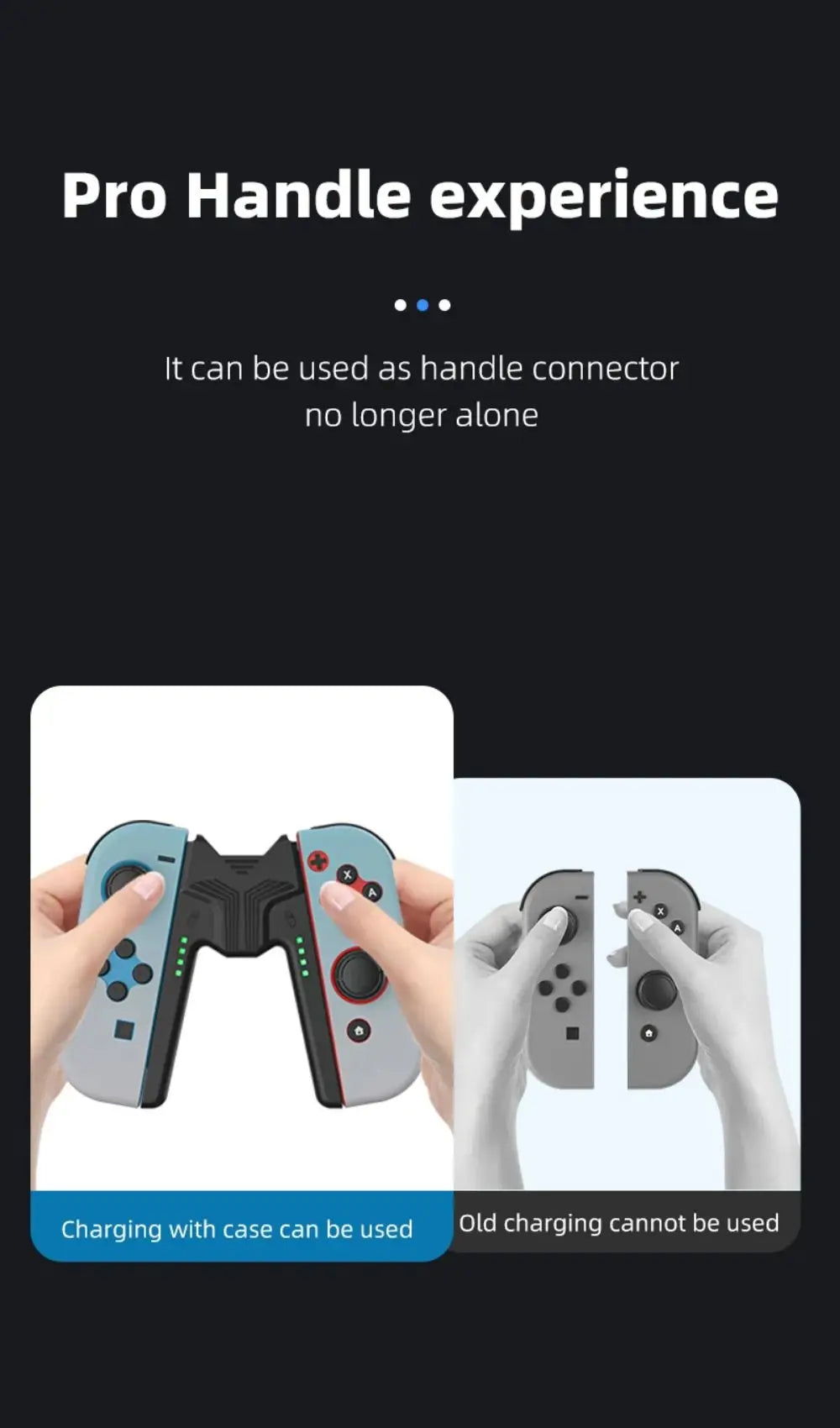 Aolion Charging Grip Bracket for Switch 2/1 Joycon Handle Ga