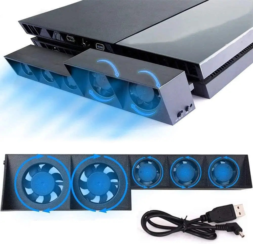 Cooling Fan Fit for Sony PS4 USB External Turbo Temperature 