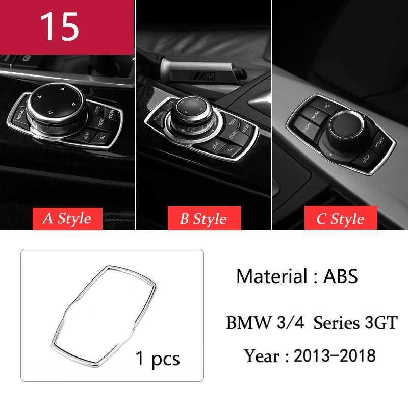 For BMW 3 4 Series 3GT F30 F32 F34 Car Styling interior Gearshift AC CD button Panel Door Armrest Decoration Cover Trim Sticker