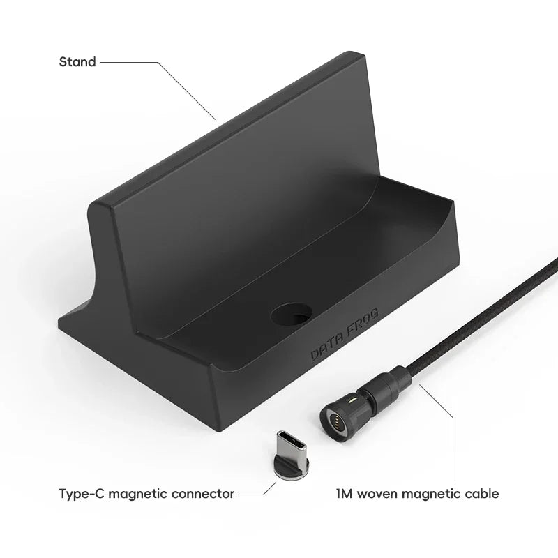 DATA FROG Magnetic USB C Charging Dock Stand Stable Desktop Base For R36S Portable Handheld Game Console Accessories