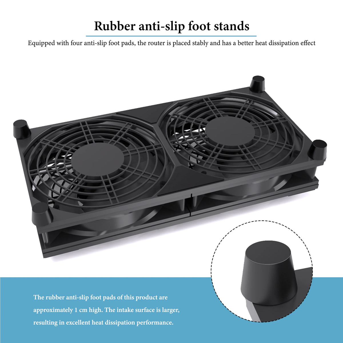Dual USB Cooling Fan with 3-Speed Control 5V High Airflow Co