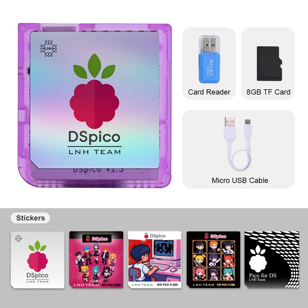 Colorful RP2040 Dspico Game Card Reader MicroUSB White PCBA for Nintendo NDS NDSL DSi 3DS NEW 3DS XL Consoles