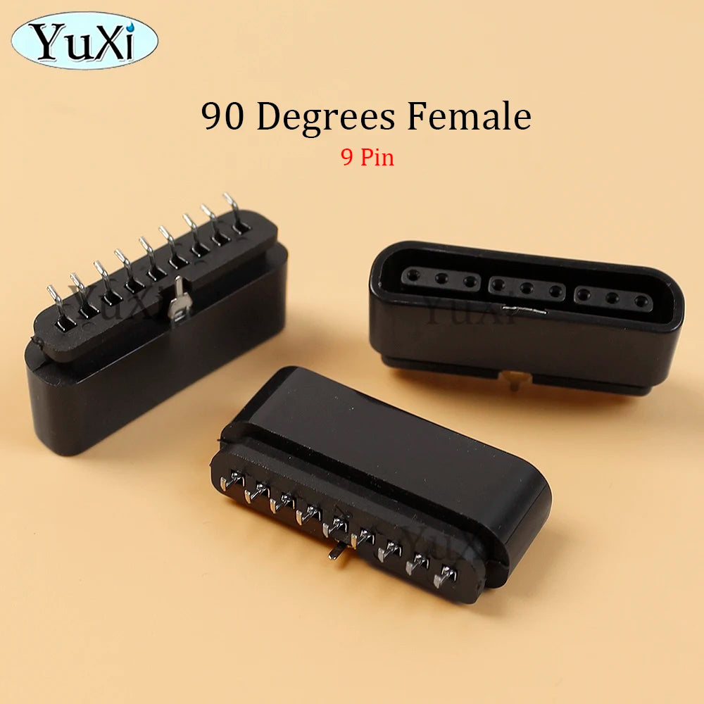 1 Piece For PS2 90 180 Degrees Interface Female Socket 9 Pin