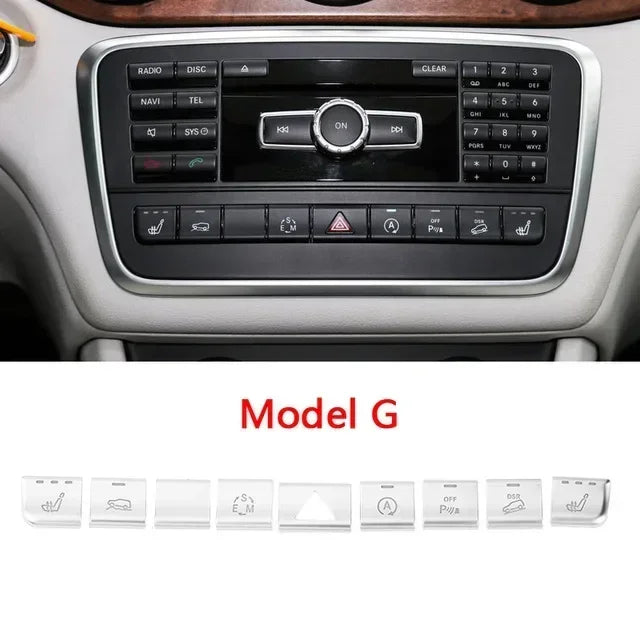 Car Console Air Conditioner Buttons Decals Trim For Mercedes Benz GLA X156 CLA C117 A B Class W176 W246 Auto Interior Stickers