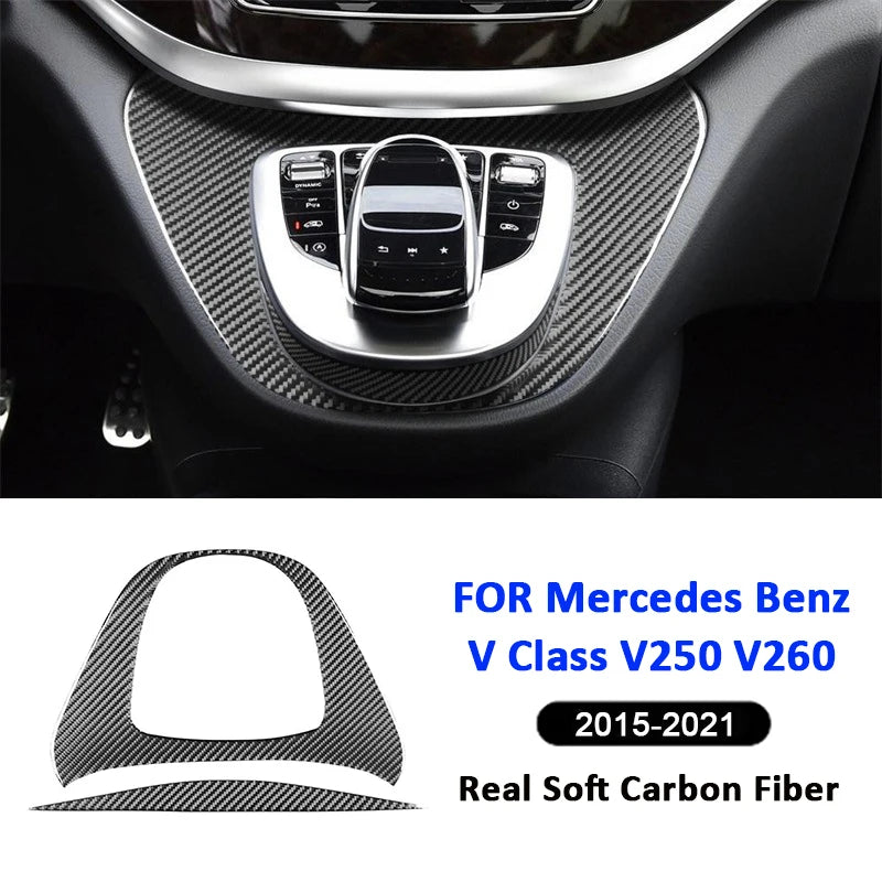Carbon Fiber Car Center Console Gear Shifter Multimedia Butt