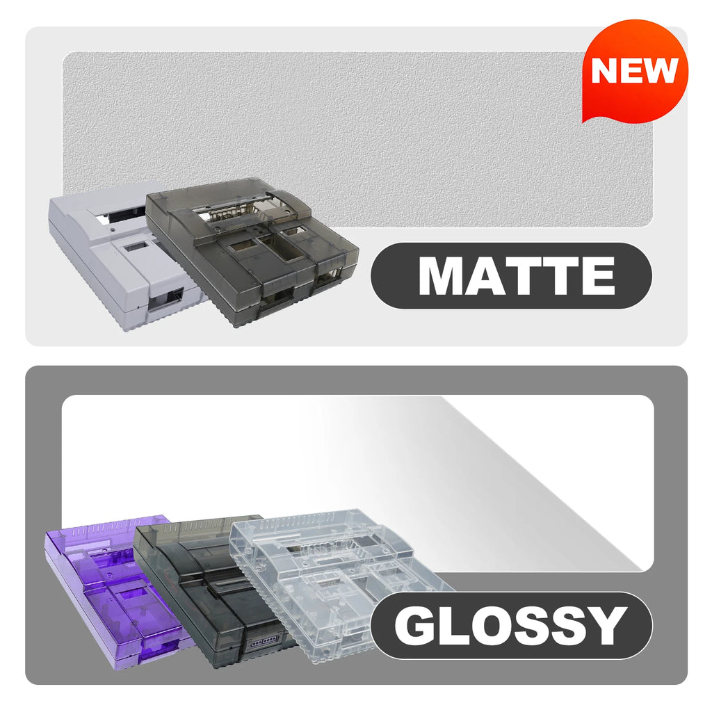 Bitfunx SNES Replacement Shell Transparent Case for Nintendo