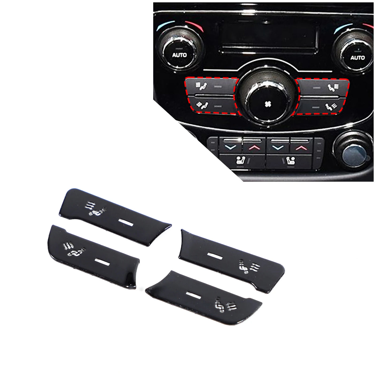 For Jaguar XF XJ 2010-2019 Black Button Stickers Black Covers For Jaguar Car Accessories Interior AC Gear Switch Repair Decals