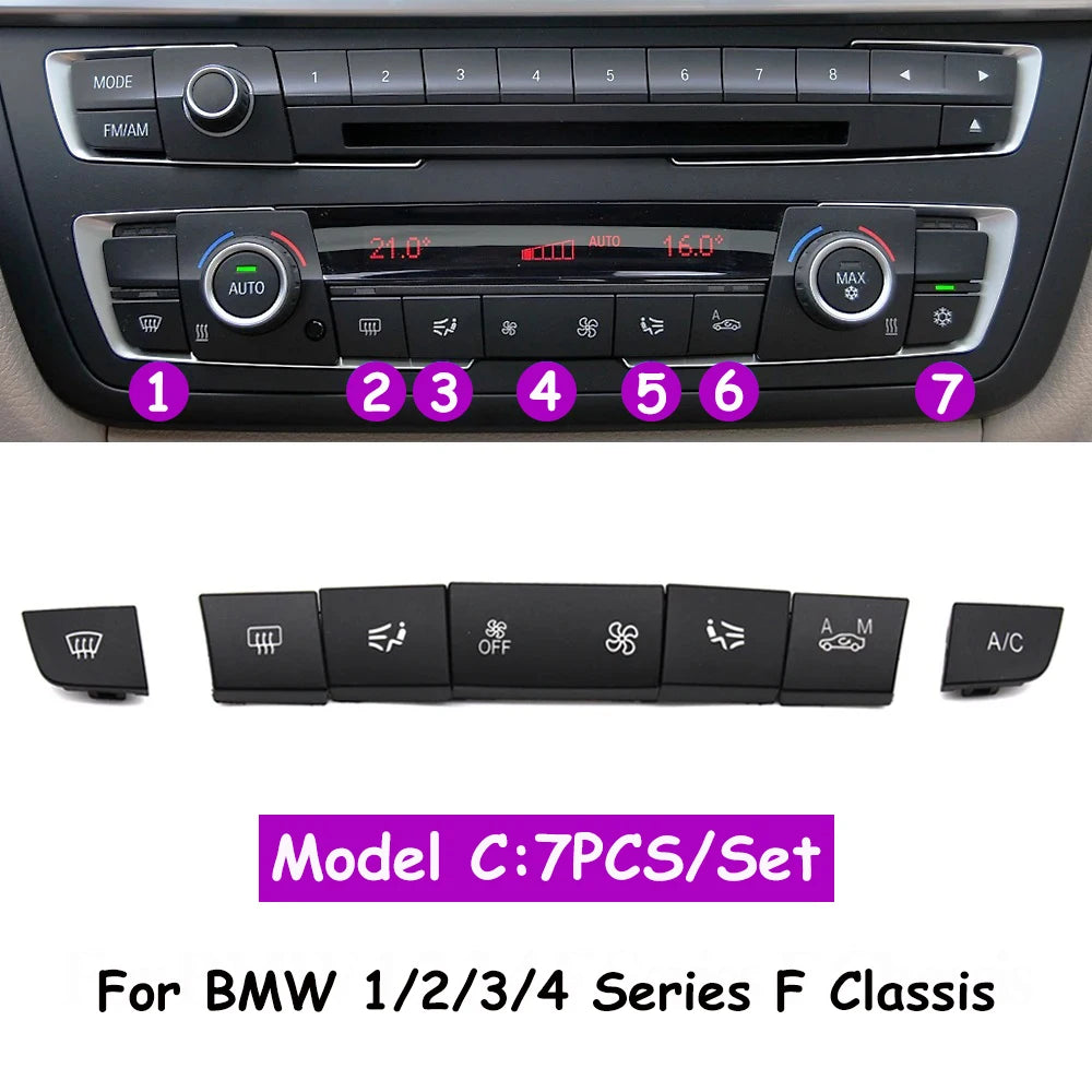 F20 F21 F22 F30 F31 F32 F35 F34 F36 F45 Dashboard Console AC Air Vent CD Player Control AC Button MAX AUTO Repair Kit For BMW