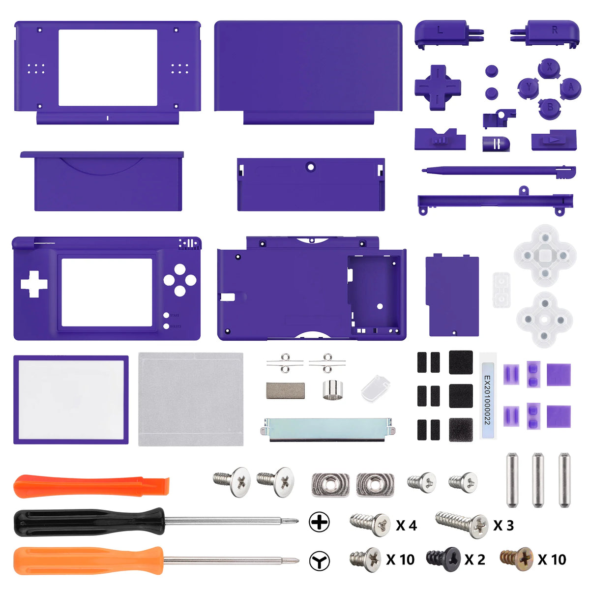 eXtremeRate Replacement Full Housing Shell for Nintendo DS Lite Case Cover with Buttons Screen Lens for NDSL - Single Series