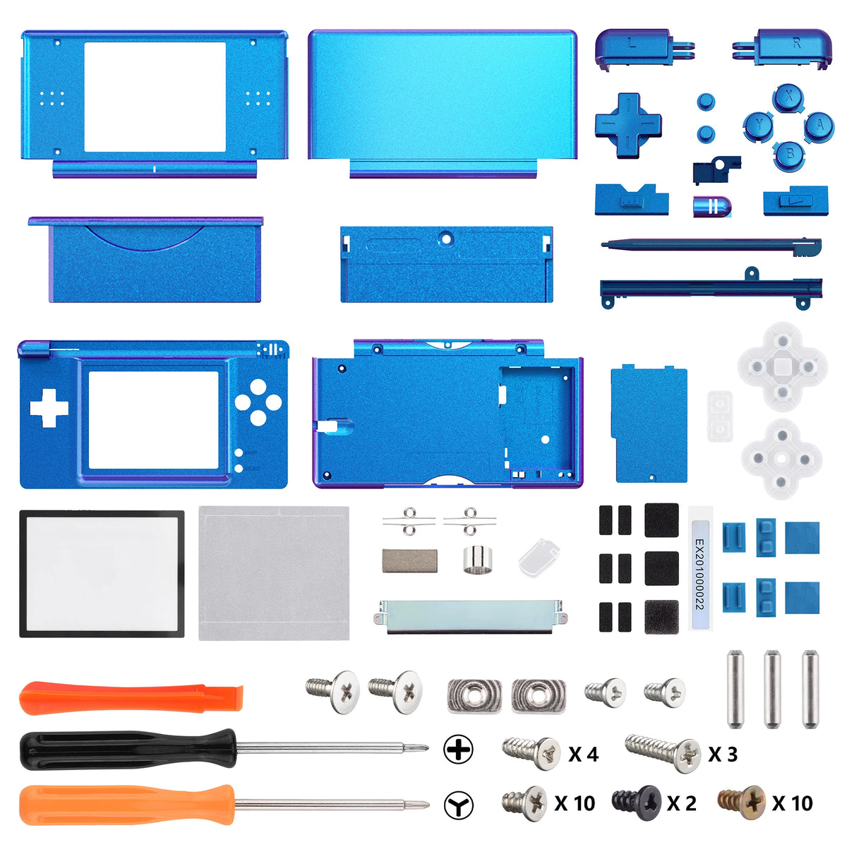 eXtremeRate Replacement Full Housing Shell for Nintendo DS Lite Case Cover with Buttons Screen Lens for NDSL - Single Series