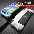 For Switch OLED 2021 Dockable Protective Case Soft Silicone Shell Carbon Fiber Textued Ergonomic Grip Cover for Joycon