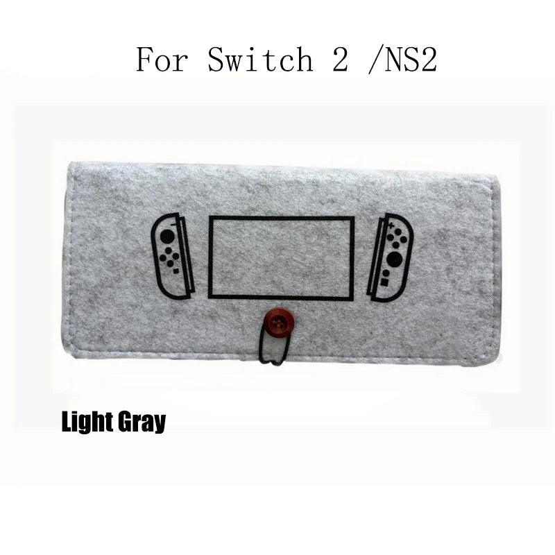 Ultra Slim Felt Pouch Carrying Case for Switch / Switch 2 Storage Bag Protective Cover Game Card Charging Bag for Switch 2