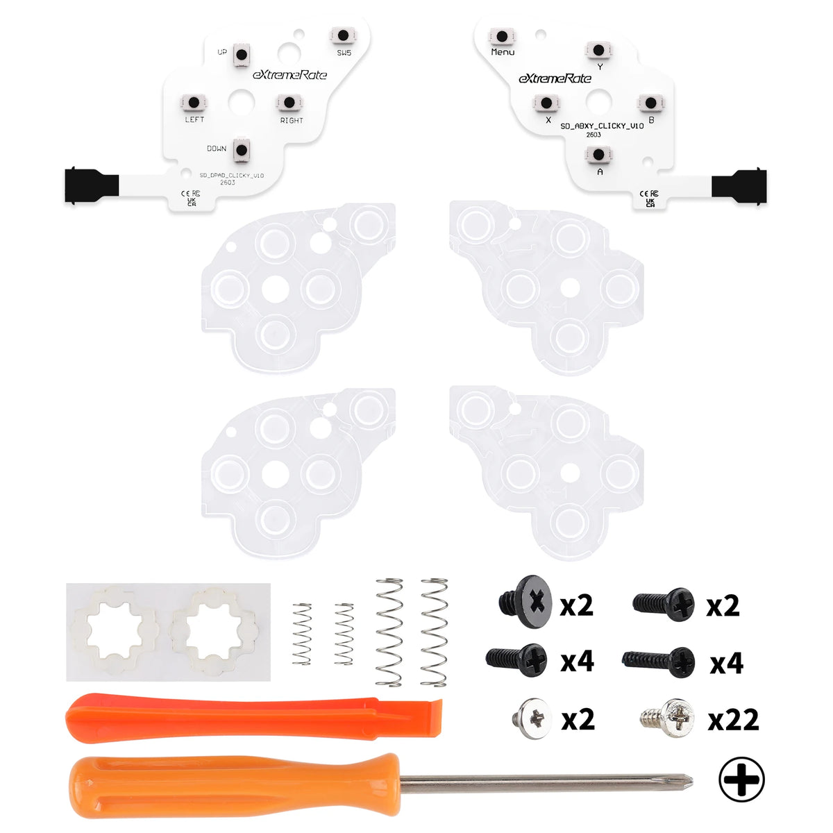 eXtremeRate Face Clicky Kit for Steam Deck LCD Handheld Console Custom Dpad View A B X Y Menu Keys Face Button Mouse Clicky Kit