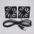 2 in 1 Black 8CM 10mm 8010 5V USB Powered Oil Bearing Comput