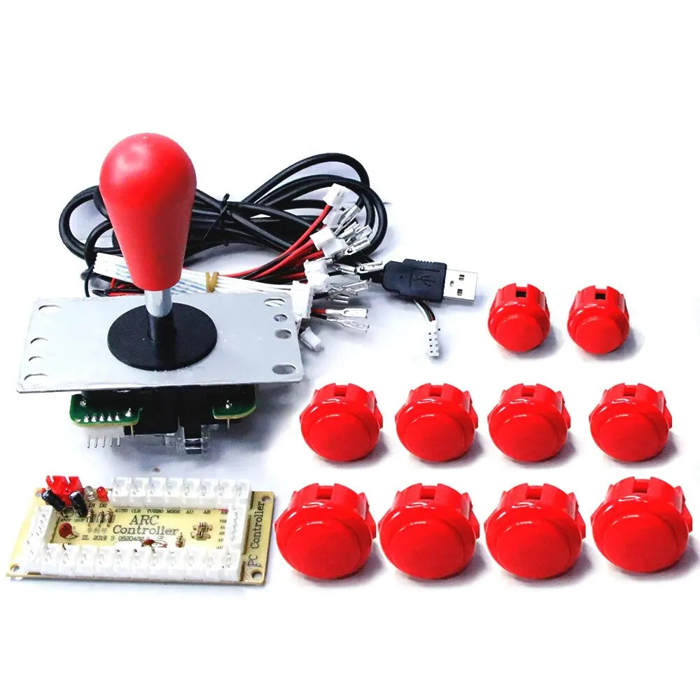 Copy SANWA Game Machine Arcade Console DIY Kit 8 Way Joystick Push Buttons For PC Raspberry Pi Zero Delay USB Board Controller