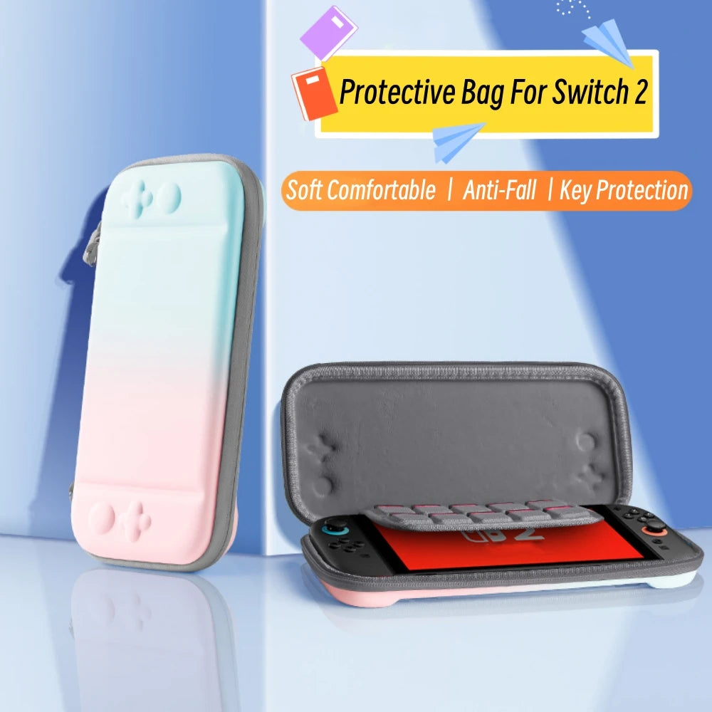 New Gradient Color Slim Travel Carrying Case for Switch 2 Ga