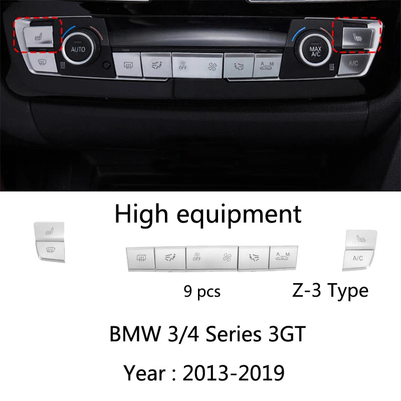 Chrome Car Styling CD Panel Switch Button Cover Sticker Trim For BMW 3 4 Series F30 F32 F34 F35 F36 320i 318i Inner Accessories
