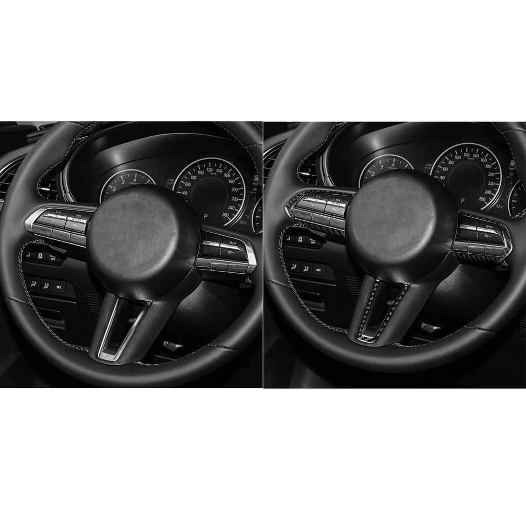 For Mazda 3 Axela 2019-2026 Carbon Fiber Steering Wheel Butt