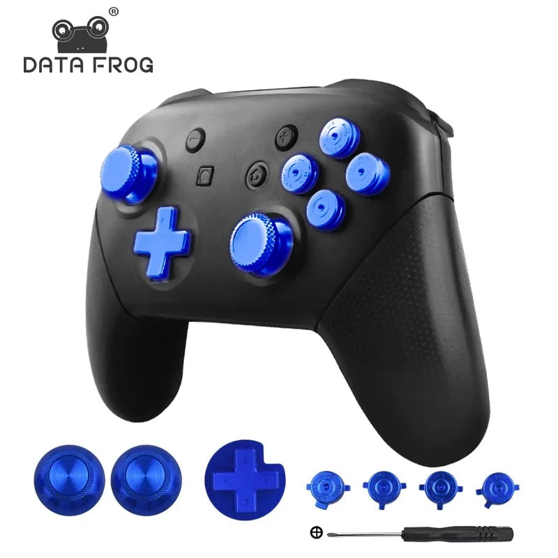 DATA FROG Replacement Thumb Sticks ABXY Buttons Metal Parts 
