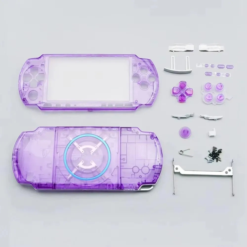 Transparent Full Cover Protective Case Kit With Buttons Kit With Screws Replacement Cover Full Set for PSP3000 03 Version