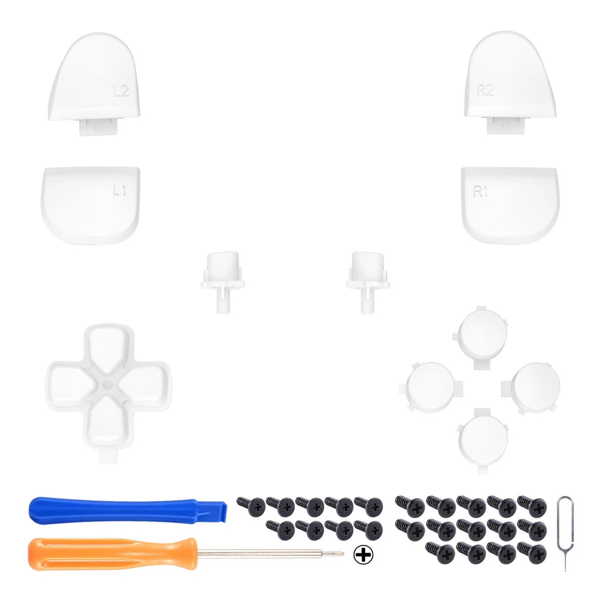 eXtremeRate Replacement D-pad R1 L1 R2 L2 Triggers Face Buttons Full Set Buttons For ps5 Controller BDM-030/040/050/060